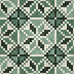 Mosaic tiles  background, seamless vector pattern