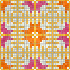 Mosaic tiles  background, seamless vector pattern