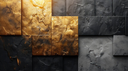 Molten gold and stone create a striking contrast in this abstract image. 