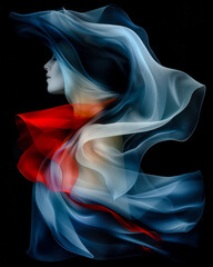 Obraz premium Artwork of Color Explosion Dynamic Movement of Fabric in an Artistic Display, Capturing the Vibrant Play of Colors and Textures in a Mesmerizing Abstract Composition Brainstorming Magazine Background