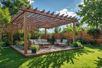 beautiful backyard wooden pergola attached to structure structur