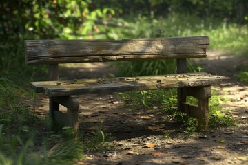 Naklejka premium Bench wooden background. Empty city. Generate Ai