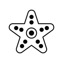 Obraz premium starfish glyph icon with white background vector stock illustration