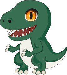 Cute baby t rex dinosaur with smile vector