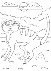 numbat funny pooping animal coloring book page