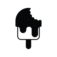 popsicle glyph icon with white background vector stock illustration