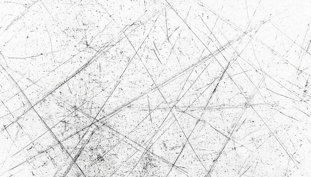 Abstract pattern of black scratches and lines on a white background