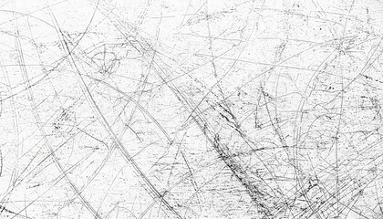 Abstract pattern of black scratches and lines on a white background