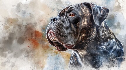 a watercolor painting of a mastiff a dog watercolor art station trends unusually unique beauty discord profile picture imaginfx stunning design transparent labs full body dramatic profile dj canvas ar