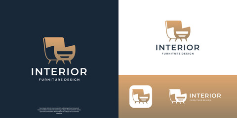 furniture sofa minimalist flat logo template vector illustration design.