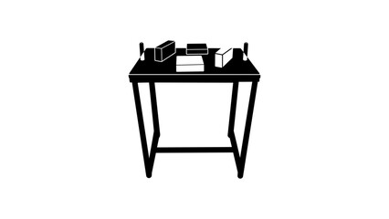 Arm Wrestling Battle table , black isolated silhouette