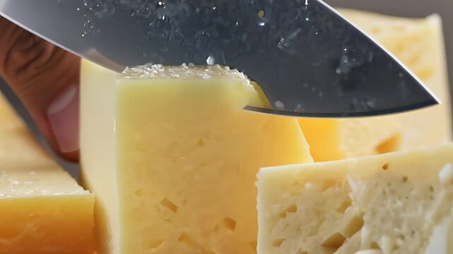 Close Up of Yellow and White Cheese Cubes