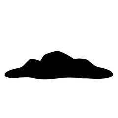 Black mounds of earth vector icon 