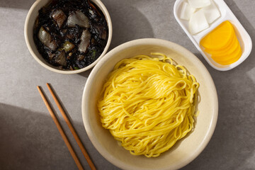 gun jjajang using roasted black bean paste without adding water