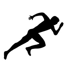 athlete running silhouette people vector 