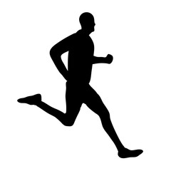 athlete running silhouette people vector 