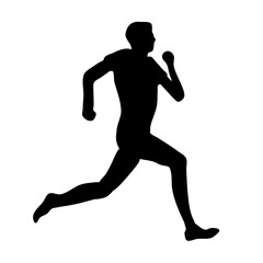 athlete running silhouette people vector 