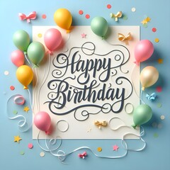 happy birthday card with balloons