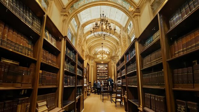 Elegant Bookcases in a Historic Library