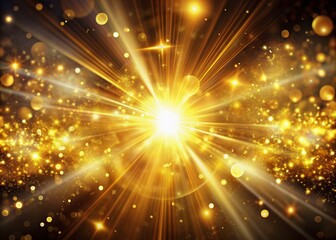 Fototapeta premium Vibrant golden light bursts into swirling motion, radiating energy and glamour, evoking luxury and celebration in a stunning abstract background for cinematic events.