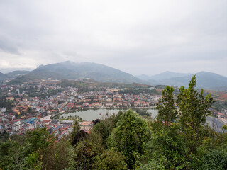 Obraz premium View form The Top of Sapa City Hill