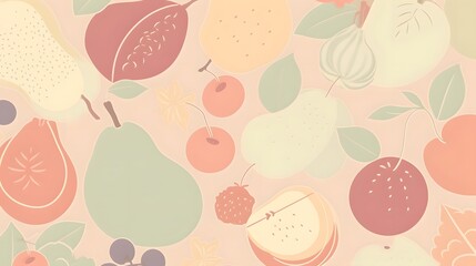 wallpaper graphic featuring a variety of fruits