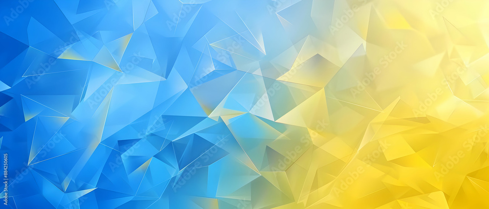 Poster abstract geometric background with blue and yellow gradient tones. low poly design creates dynamic a
