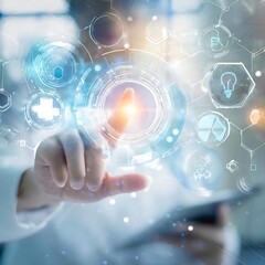 Fototapeta premium Science laboratory and digital transformation concept