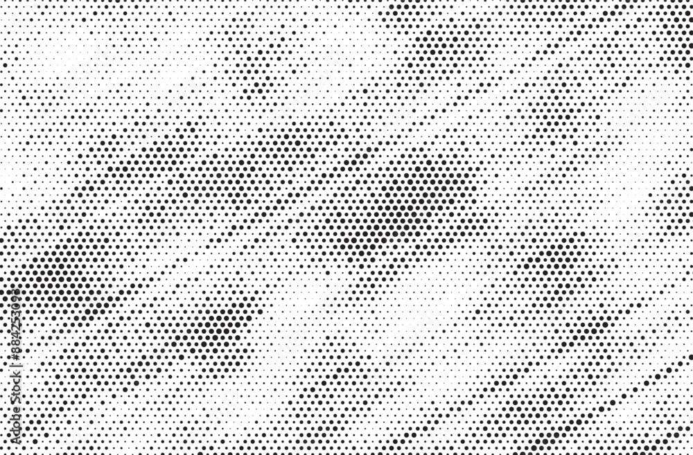 Aufkleber Triangular halftone texture retro wave vector. Geometric technology abstract diagonal dotted background. Half tone triangles retro comic pattern. Minimal 80s style dynamic tech structure wallpaper.
