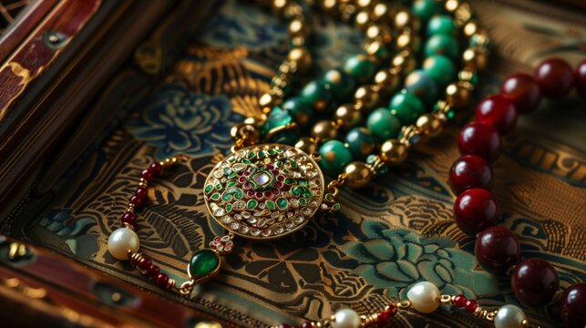 Peranakan jewelry, with intricate patterns, reflects Chinese, Malay, and Indonesian cultures, captivatingly unique.