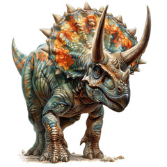 Fototapeta premium Triceratops Display Isolated on Transparent or White Background, PNG