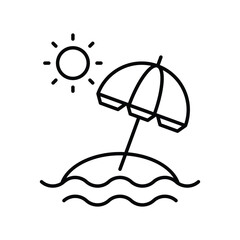 beach line icon with white background vector stock illustration