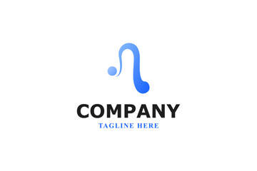 Fototapeta premium letter n water wave minimal logo