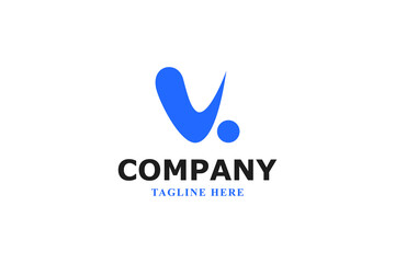 Fototapeta premium letter v water modern minimal logo