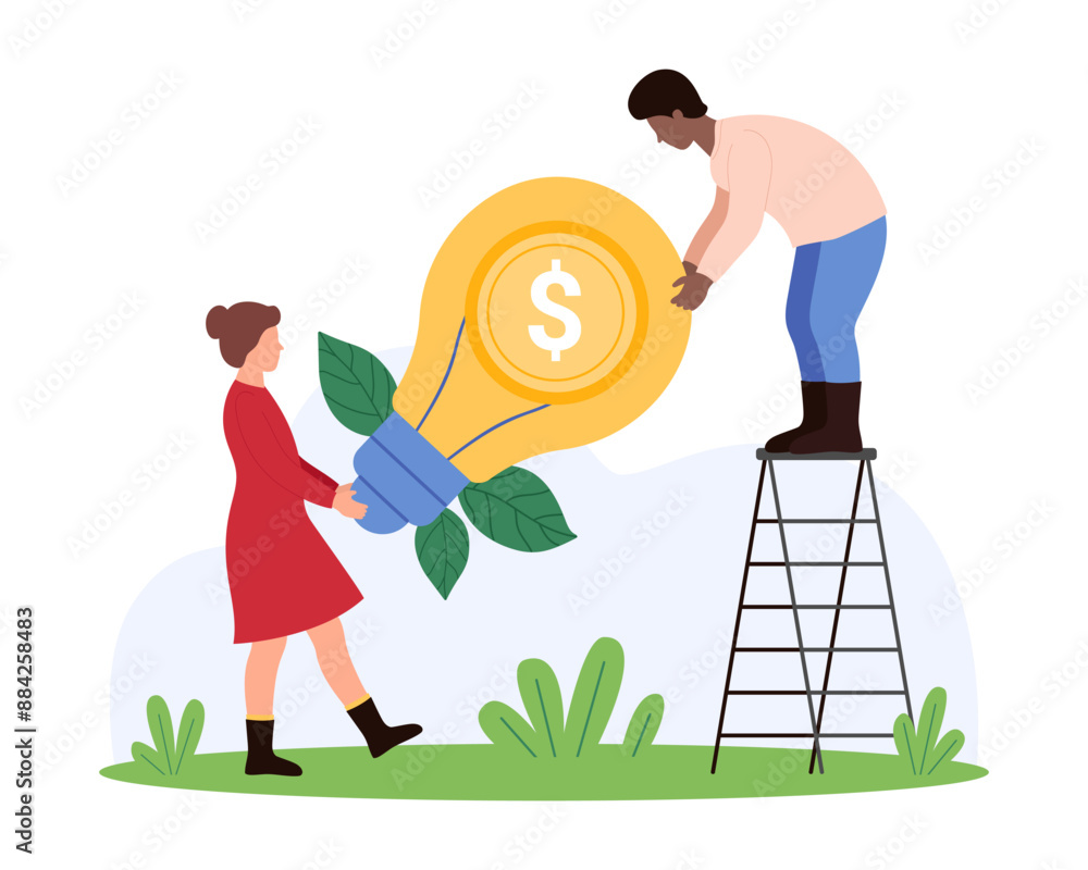 Poster effective innovation project, development of smart startup to monetize and make money from creative 