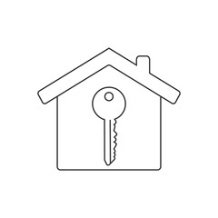 House Key Icon On White. Vector