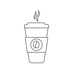 Hot coffee cup vector icon illustration isolated on white background