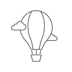 Hot air balloon glyph icon. Aerostat. Silhouette symbol. Negative space. Vector isolated illustration