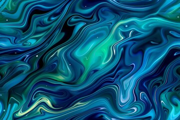 Obraz premium Abstract Swirls of Blue, Green, and Black