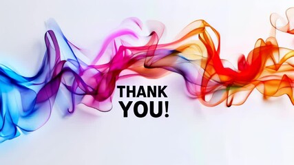 Pink Thank you animated poster text on white background, featuring wavy lines. gratitude in business, event invitations and personal thank you notes