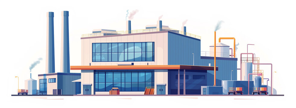 recommend clip art: illustration 2d flat vector factory building