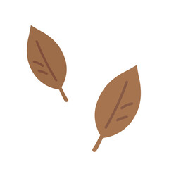 2枚の落ち葉のイラスト　枯れ葉　葉っぱ