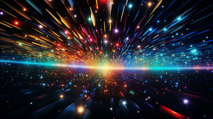 Obraz premium 幻想的なカラフルな光の背景