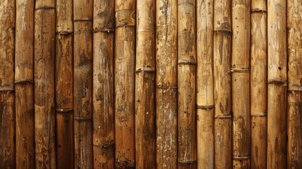 Fototapeta premium Brown bamboo texture background, for brochures, flyers, business cards. bamboo fence background