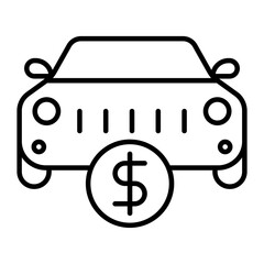 Car Sold icon. outline icon