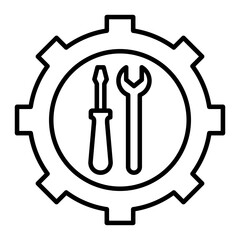 Maintenance icon. outline icon