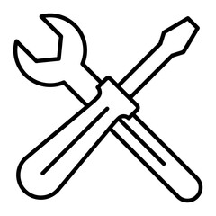 Screwdriver icon. outline icon