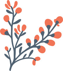 Simplicity floral freehand drawing flat design.	