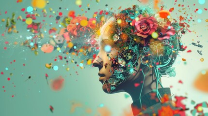 Creative Mind Interfacing with AI Machine Tools in 3D Collage