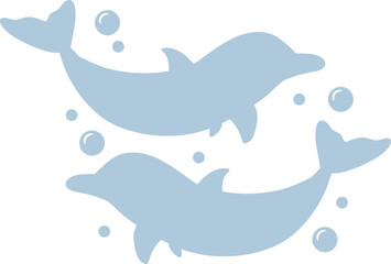 Dolphin Blue Vector Graphic 